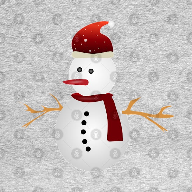 Christmas Snowman & Red Hat by holidaystore